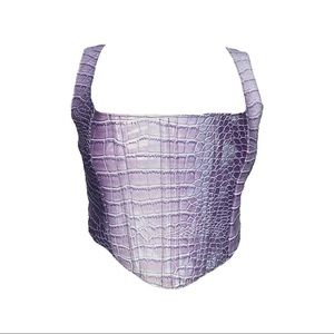 A beautiful purple faux leather corset